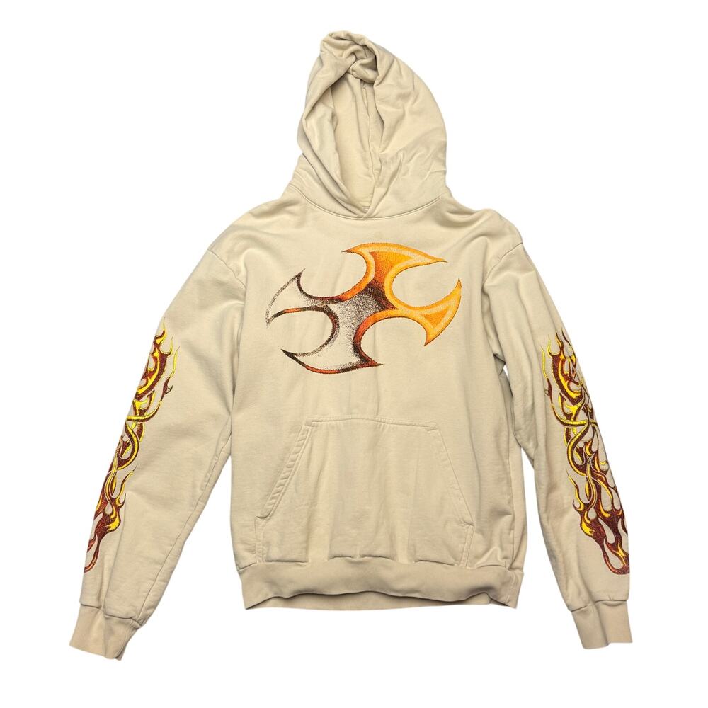 Basketcase Gallery Beyblade Flame Sleeve Hoodie Men’s Large Streetwear